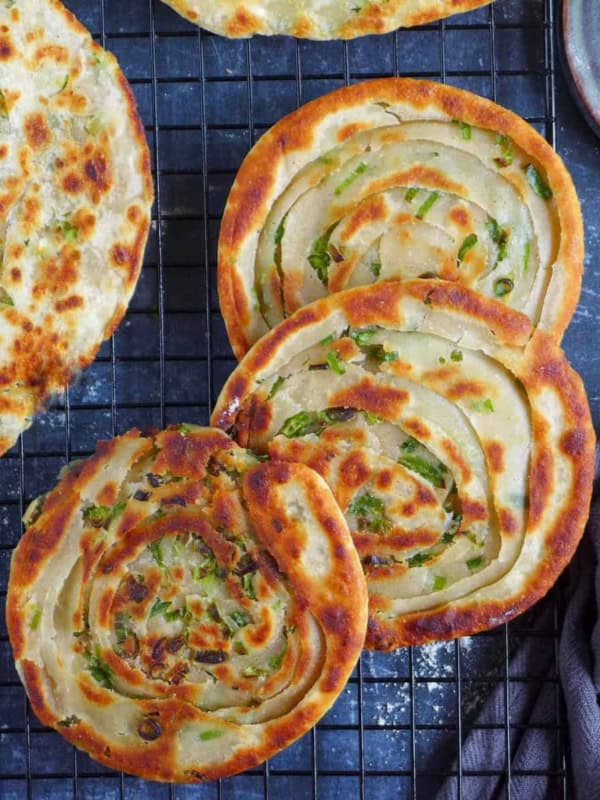 crispy, flaky scallion pancakes